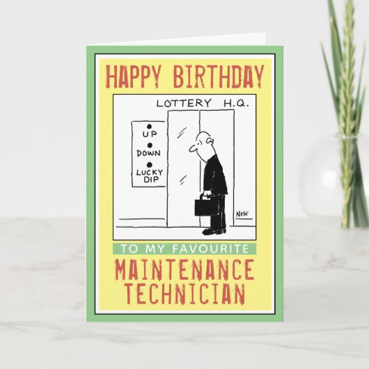 Carte Joyeux anniversaire à un technicien de maintenance (Devant)