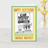 Carte Joyeux Anniversaire à un Travailleur de Garage (Fleur jaune)