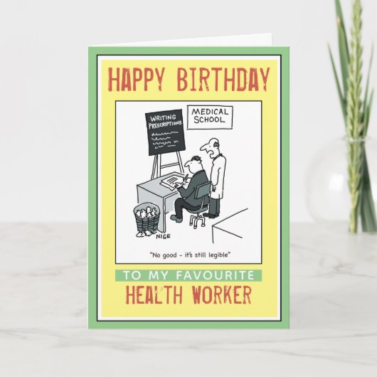 Carte Joyeux anniversaire à un travailleur de la santé (Devant)