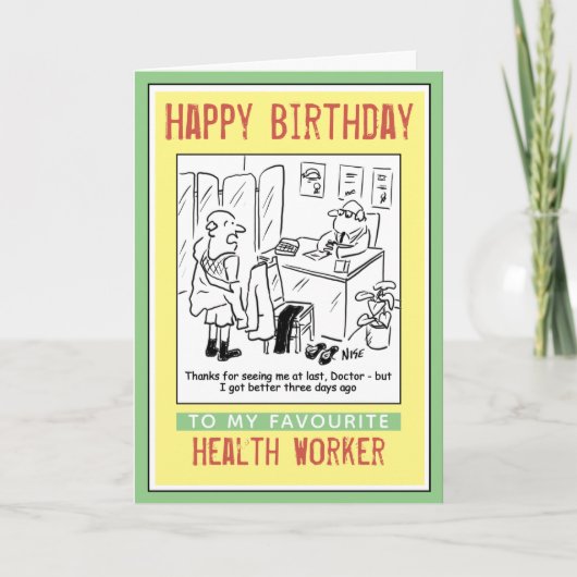 Carte Joyeux anniversaire à un travailleur de la santé (Devant)
