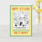 Carte Joyeux anniversaire à un travailleur de la santé (Fleur jaune)