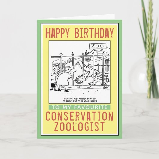 Carte Joyeux anniversaire à un zoologiste de la conserva (Devant)