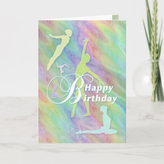 Carte Joyeux Anniversaire à une belle gymnaste (Devant)