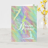 Carte Joyeux Anniversaire à une belle gymnaste (Fleur jaune)