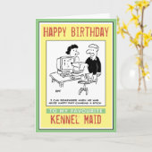 Carte Joyeux anniversaire à une domestique de Kennel (Fleur jaune)