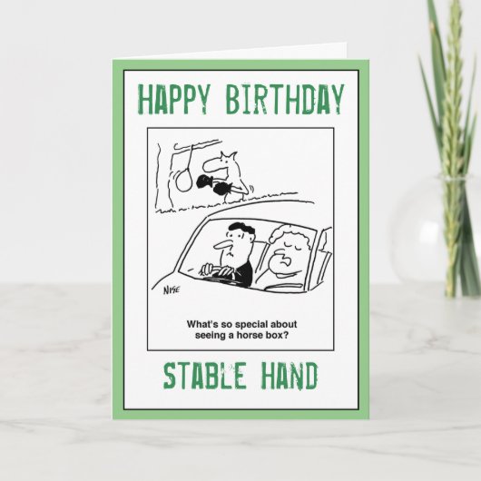 Carte Joyeux anniversaire à une main stable (Devant)