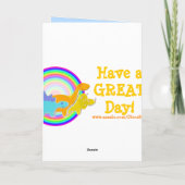 Carte Joyeux anniversaire à vous Blue Cartoon Dinosaur (Dos)