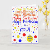 Carte Joyeux anniversaire à vous de groupe (Fleur jaune)