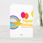 Carte Joyeux anniversaire à vous Dinosaur dessin vert (Dos)