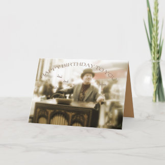 Carte joyeux anniversaire à vous joueur d'orgue de rue