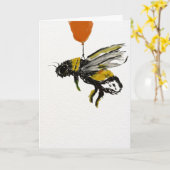 Carte Joyeux Anniversaire Abeille (Fleur jaune)