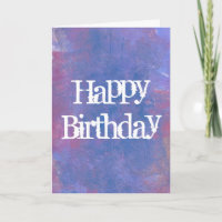 Joyeux anniversaire Abstrait en bleu, violet et ro