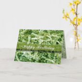 Carte Joyeux anniversaire Abstrait Livre vert Shreds Pho (Fleur jaune)