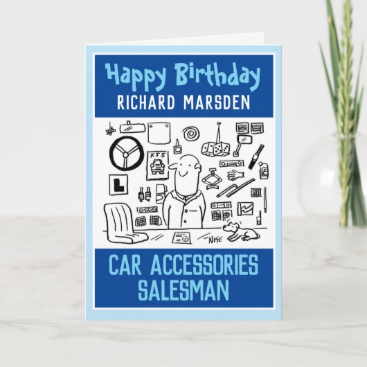 Carte Joyeux Anniversaire Accessoires De Voiture Vendeur (Devant)