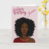 Carte Joyeux anniversaire Africain-Américain Pop art (Fleur jaune)
