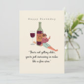 Carte Joyeux anniversaire - Age & Vin (Debout devant)