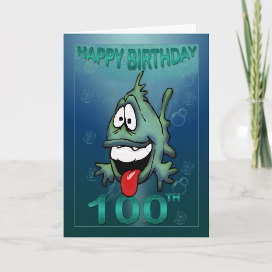 Carte Joyeux Anniversaire Âges Happy Fish 100e anniversa (Devant)