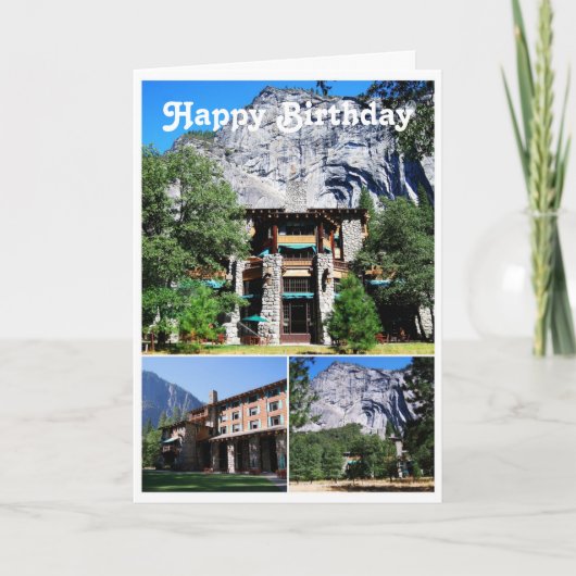 Carte Joyeux anniversaire Ahwahnee Hotel à Yosemite (Devant)