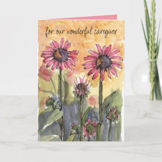Carte Joyeux Anniversaire Aide-soignant Jardin des fleur (Devant)