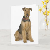 Carte Joyeux Anniversaire Airedale Terrier Chien Chien P (Fleur jaune)