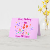 Carte Joyeux anniversaire Ajouter le nom 2 ans old (Fleur jaune)