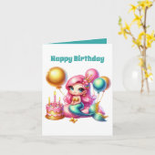 Carte Joyeux anniversaire ajouter message sirène (Fleur jaune)