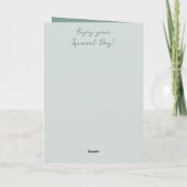 Carte Joyeux anniversaire ajouter nom boho vert floral (Dos)