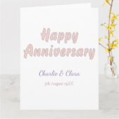 Carte Joyeux anniversaire ajouter nom rose gris pastel g (Fleur jaune)