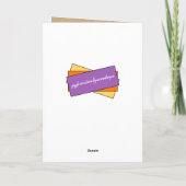 Carte Joyeux anniversaire ajouter nom violet orange lila (Dos)