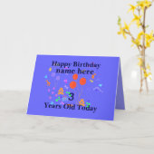 Carte Joyeux Anniversaire Ajouter un nom 3 ans (Fleur jaune)