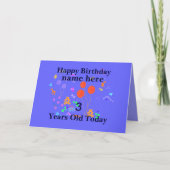 Carte Joyeux Anniversaire Ajouter un nom 3 ans (Devant)