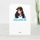 Carte Joyeux anniversaire (Ajouter un nom) Anime Girl (Dos)