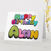 Carte Joyeux anniversaire Alan (Fleur jaune)