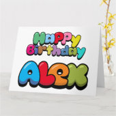 Carte Joyeux anniversaire Alex (Fleur jaune)
