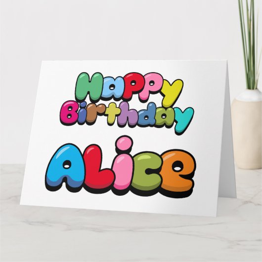 Carte Joyeux Anniversaire Alice (Devant)