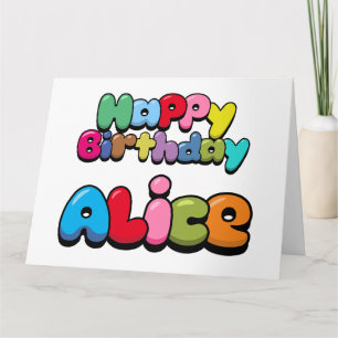Carte Joyeux Anniversaire Alice