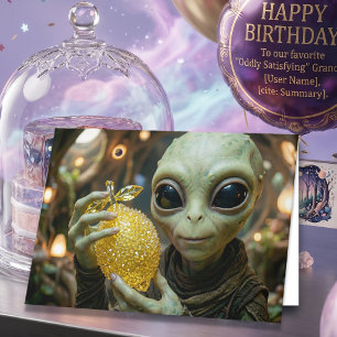 Carte Joyeux Anniversaire !  Alien Mignon et Citron Cris