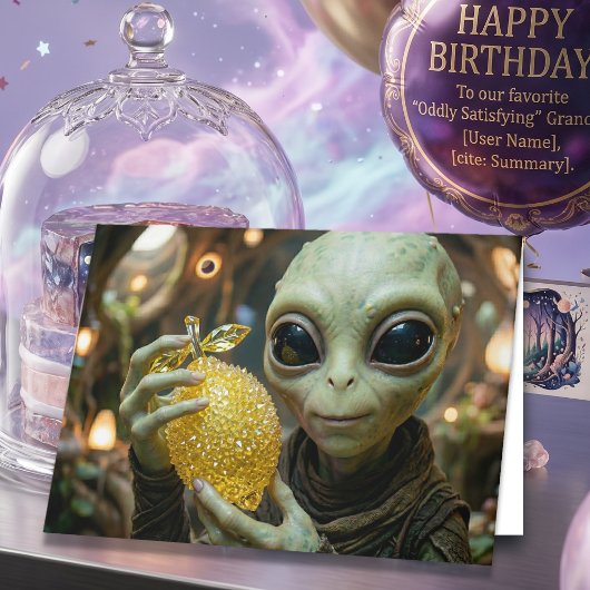 Carte Joyeux Anniversaire !  Alien Mignon et Citron Cris