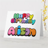 Carte Joyeux anniversaire Alison (Fleur jaune)