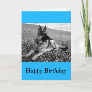 Carte Joyeux Anniversaire Allemand Berger Chien Chien Pu