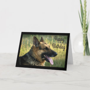 Carte Joyeux Anniversaire Allemand Berger Chien Chien Pu