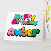 Carte Joyeux anniversaire Amber (Fleur jaune)
