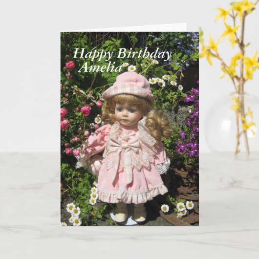 Carte Joyeux anniversaire Amelia (Fleur jaune)