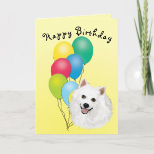 Carte Joyeux anniversaire américain de chien esquimau