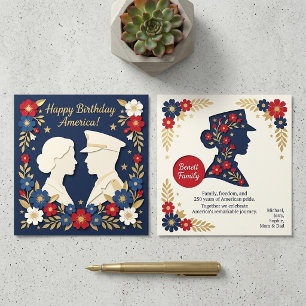 Carte Joyeux Anniversaire Amérique 250e Anniversaire Fam