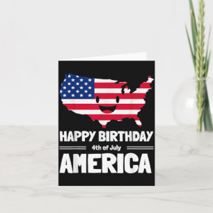 Carte Joyeux Anniversaire Amérique 4 juillet Drapeau Amé