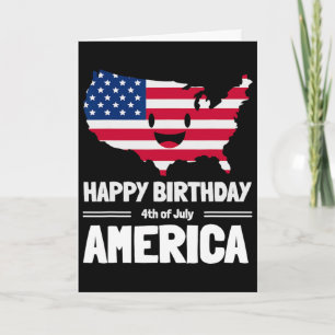 Carte Joyeux anniversaire Amérique 4 juillet Drapeau amé