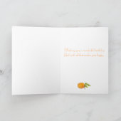 Carte Joyeux Anniversaire Ami Apricot Fruit Grey (Intérieur)