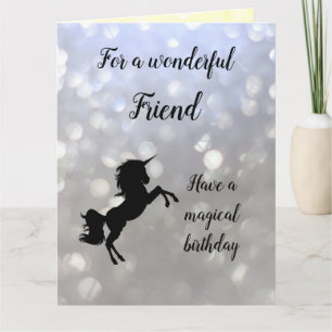 Carte Joyeux anniversaire Ami design Unicorn