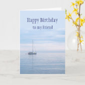 Carte Joyeux Anniversaire Ami du Smooth Sailing boat  (Fleur jaune)